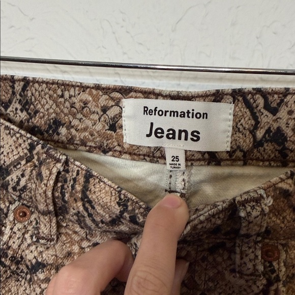 Reformation Peyton Snake High Rise Bootcut Jeans size 25 - Picture 4 of 14